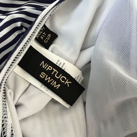 Niptuck Swim Navy Ahoy Twist Front Design Tummy Control One Piece Swimsuit - Picture 3 of 5